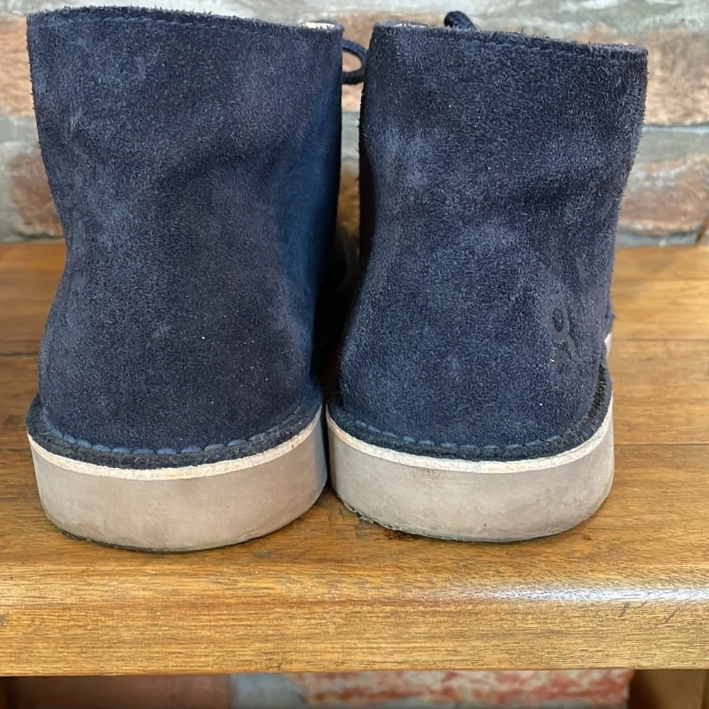 Green Coast Made in Spain Men's Chukka Boot Navy Blue Suede Lace Up Size 10.5/44